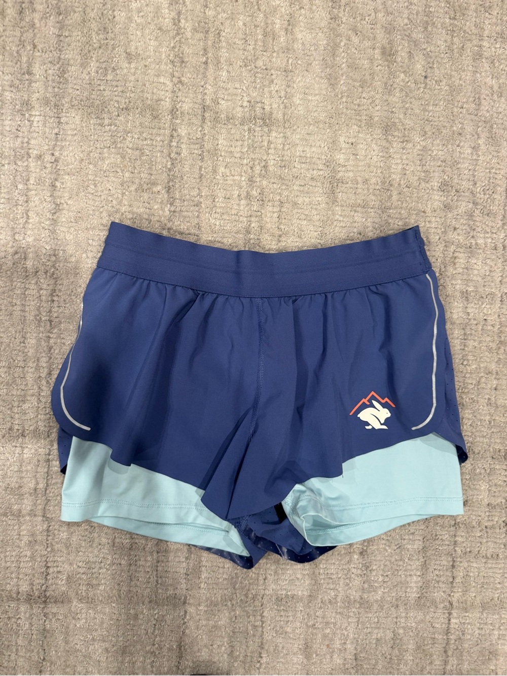 Women’s rabbit 2 in one Two-Tone Navy and Light Blue Athletic Shorts